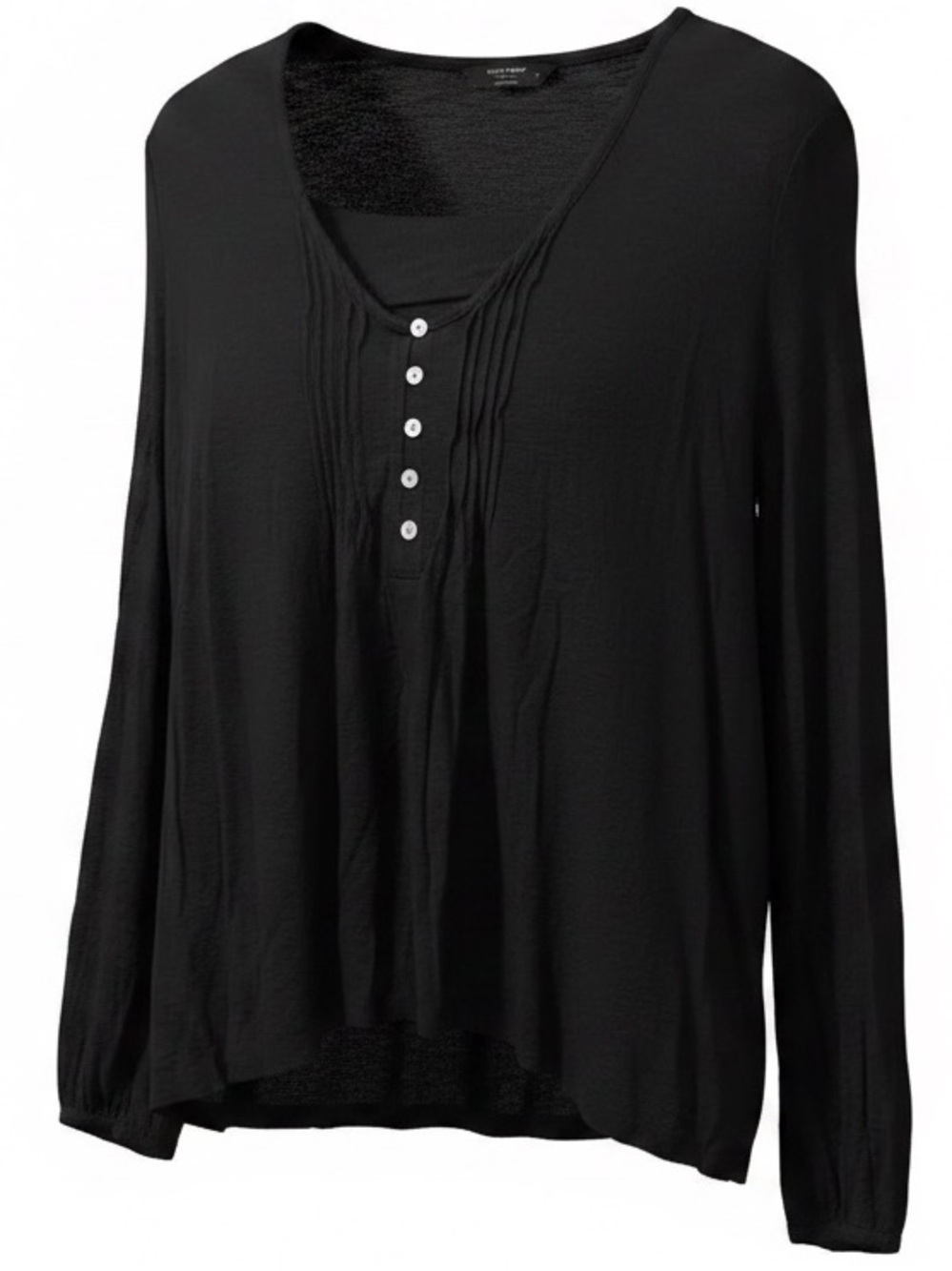 Luck Brand Black Half Button-Front Women's Top Size S - Picture 1 of 7